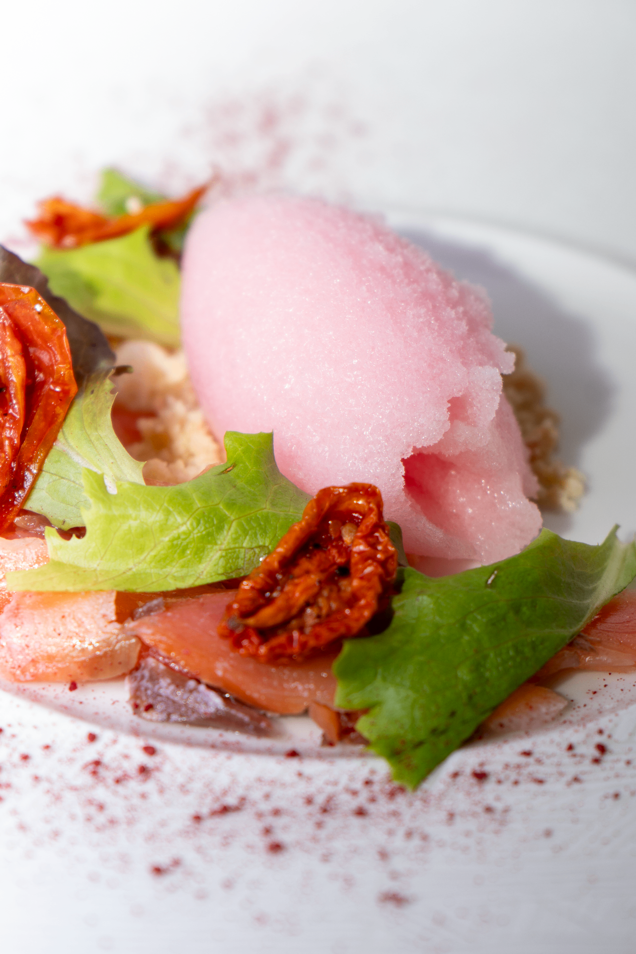 Carpaccio di polpo con sorbetto